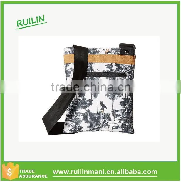 Top zip closure Interior cotton lining postman bag with zip pocket import from china