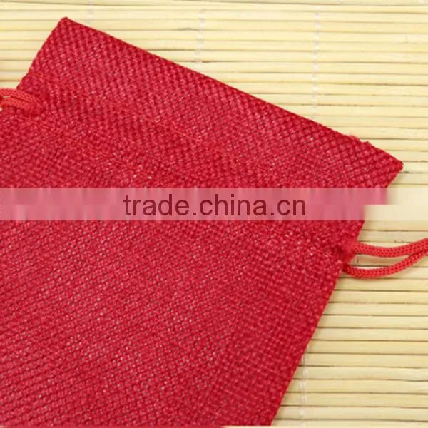 Promotional drawstring linen bag, jute drawstring pouch, bulk gift bags