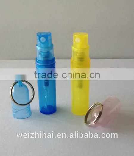Small plastic empty perfume bottle