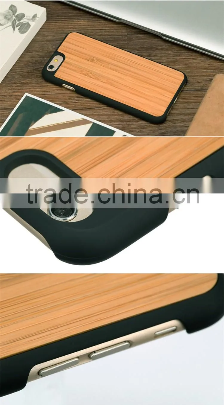 New Idea of Mix material Phone case PC and Bamboo Mobile cover for IPhone 6/6s/6 plus