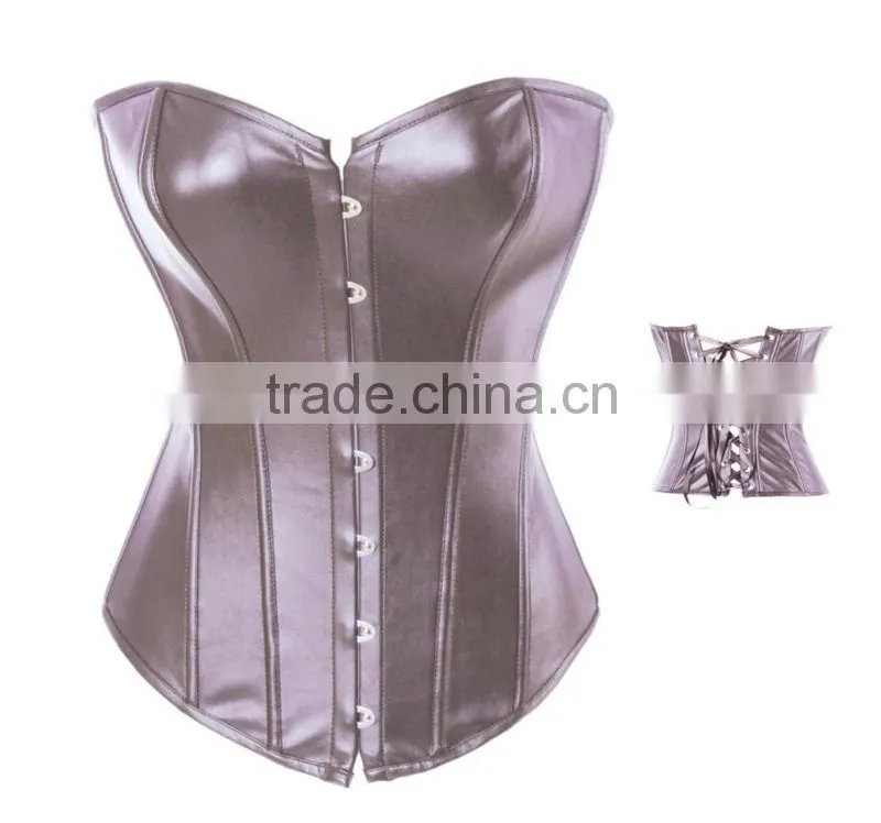 women casual push up leather sexy strapless corset m1989