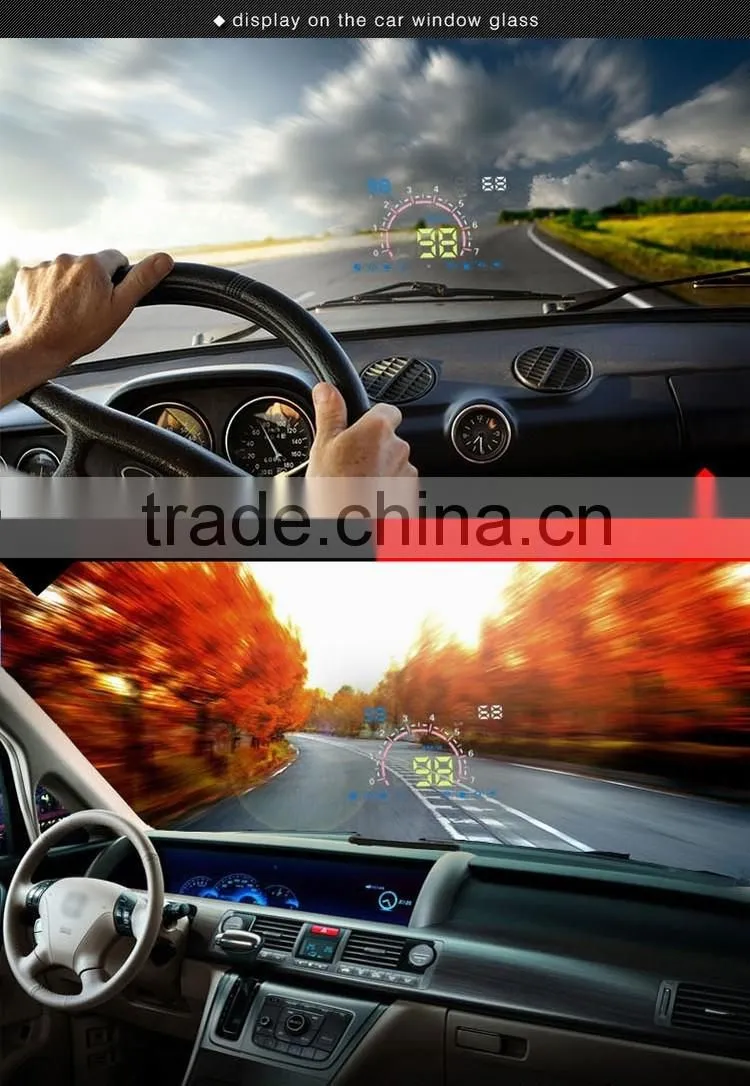 New 5.8inch Car Hud Head Up Display for all cars with OBD2 Interface Plug Play speed,RPM fuel consumption display