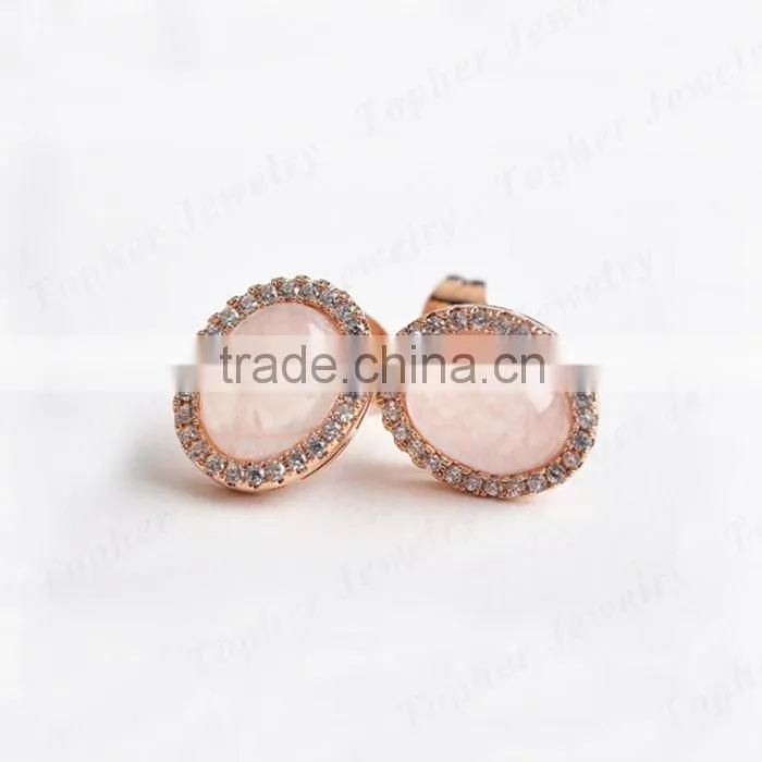 Wholesale 925 sterling silver gemstone stud earring