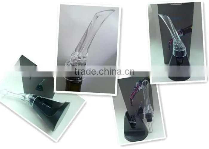 acrylic disposable wine magic decanter wine aerator pourer with stand
