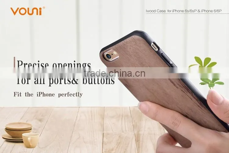 360 Degree Full Protective TPU+Red Sandal Wooden Back Cases Cover For Iphone 6 6S 6 Plus