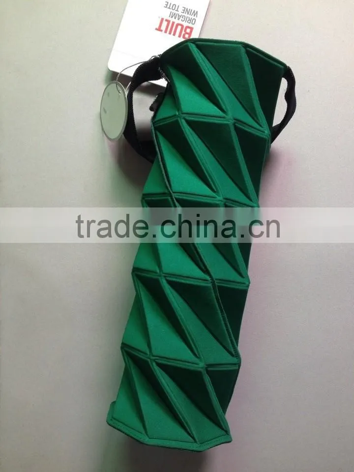 Green color EVA portable foldbable bottle packing box case