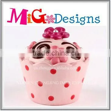 Lovely Blue Ceramic Promotional Cupcake Jar OEM welcome