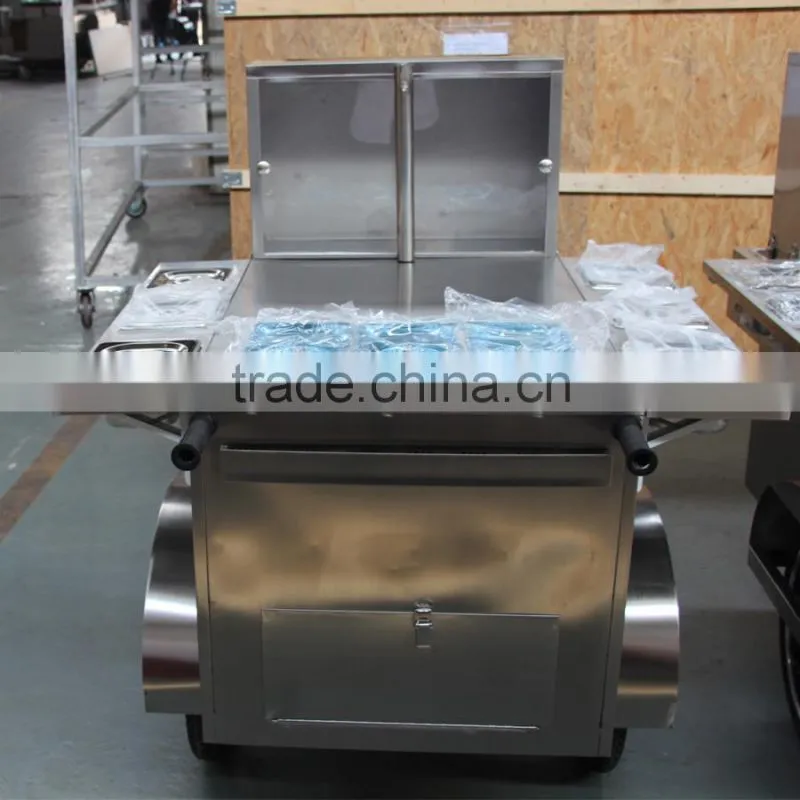 Gas Triple Steamer Pans Mobile Hot Dog Cart