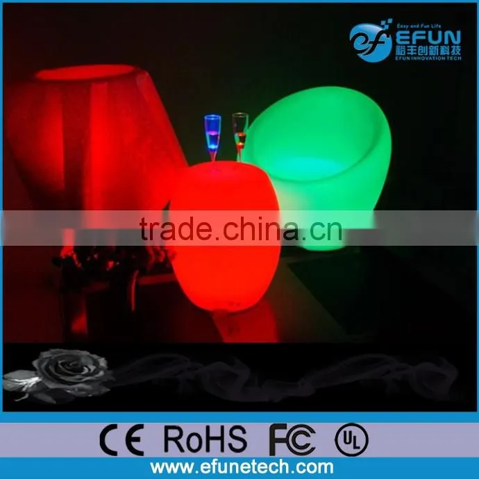Light source SMD leds illuminated rgb color changing rechargeable led round egg-shaped coffee table