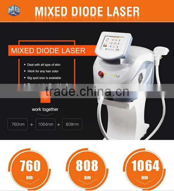 Mixed 808nm diode laser Alexandrite laser laser hair removal machine for sale