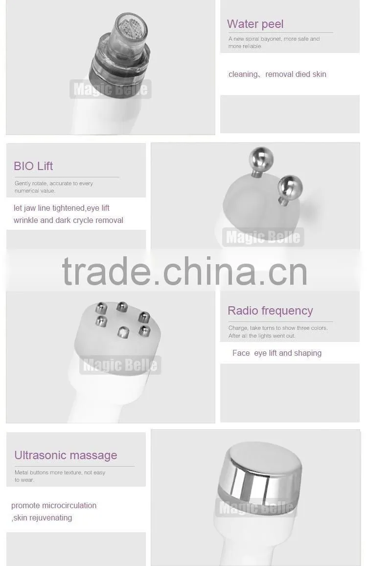 2016 CE Certificated Korea Bubble Hydro Deep Cleansing Dermabrasion Machine With Ultrasound and RF Handle for Facial Skin Care