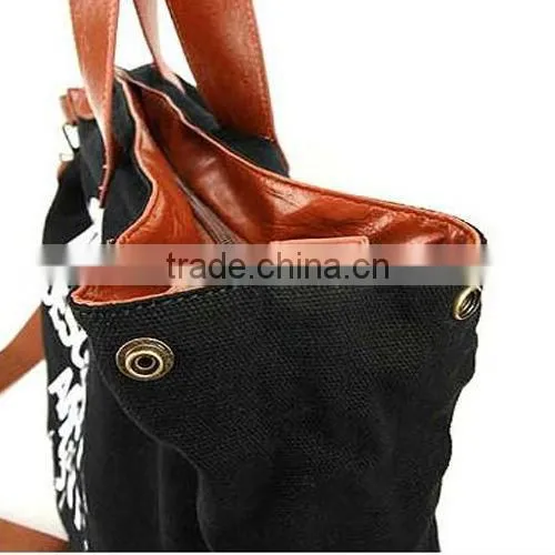2015 Cheap Big English Letter Canvas Shoulder Bag handbag For Unisex Wholesale BCC006