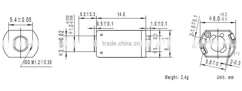 TFF-K20WD 8mm od micro dc motor for medical test device