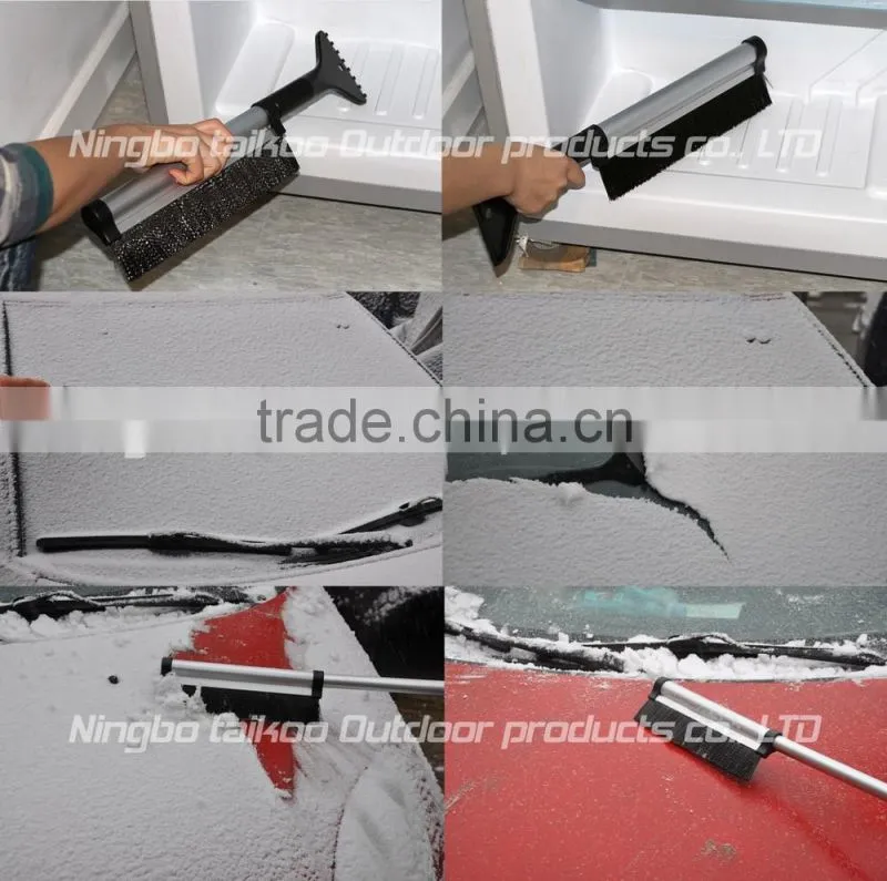 portable aluminum alloy snow brush with scraper