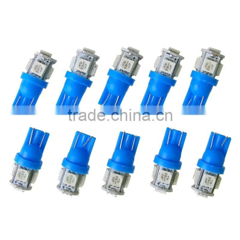 Online Shopping 10Pcs one Pack T10 Wedge 5-SMD 5050 LED Car Light bulbs 192 168 194 2825 W5W DC 12V Blue Color Light