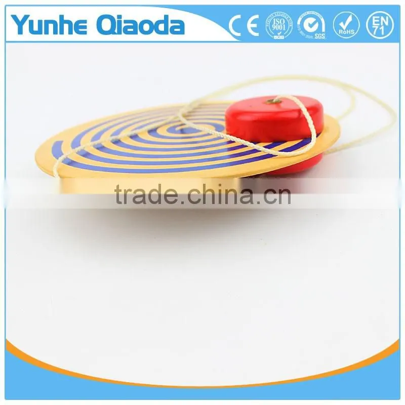 wooden kid toy handle pull wire spining top special gift toys