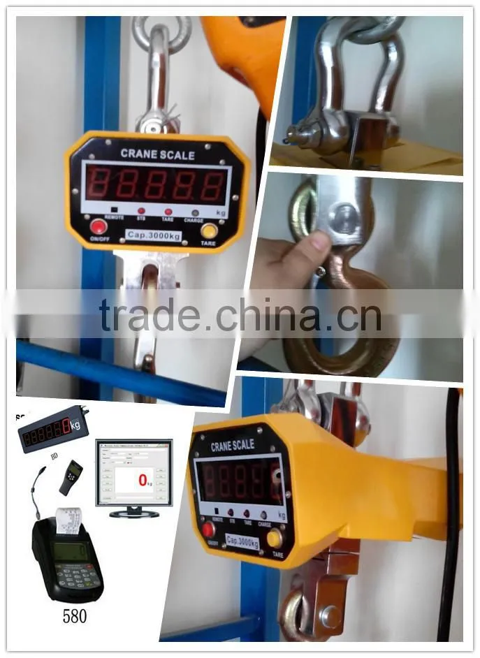 Steel Shell Type smart Electronic Crane scale with 360 rotating hook