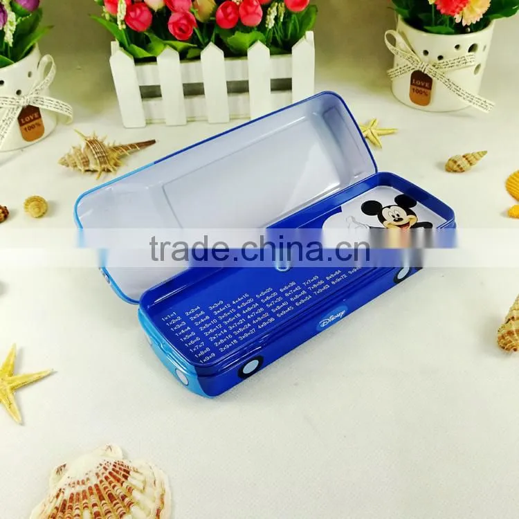 Kids gift cartoon printed tin box for pencil