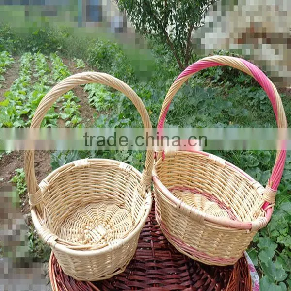 New Year beautiful flower girl wicker basket for wedding