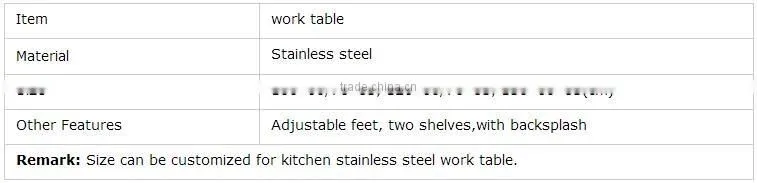 Stainless Steel Kitchen Bench Work Table