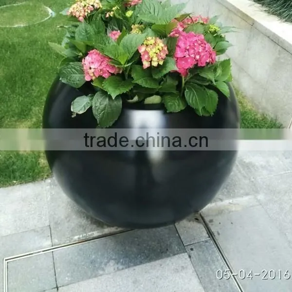 FO-186 Round shape fiberglass flower planter for decor