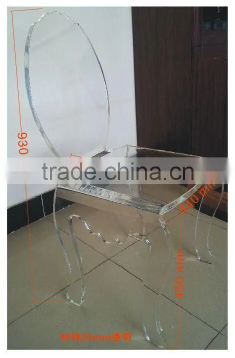 2015 latest design acrylic outdoors chair feshion design acrylic custom printed Z shape chair acrylic wedding chair from China