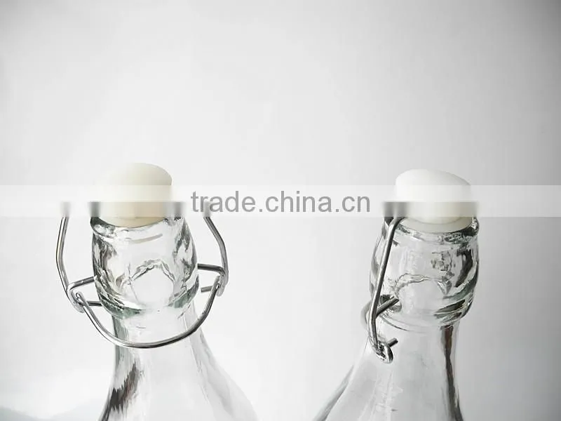 1 liter christmas printing vintage style glass clip top preserve bottles