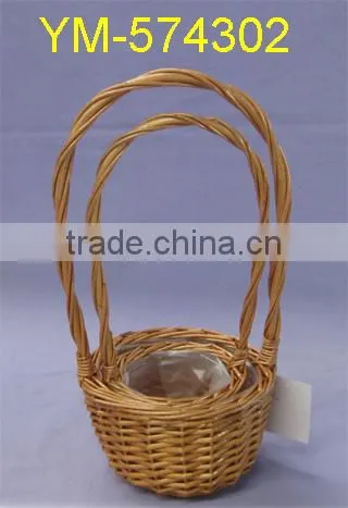 Small Size Willow Basket Round With Handle