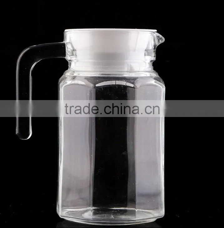 Hot summer 0.5L transparent high clear water octagonal glass pot