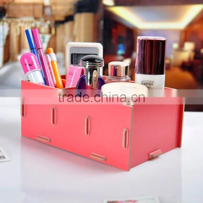 Wooden cosmetics storage box / DIY organizer