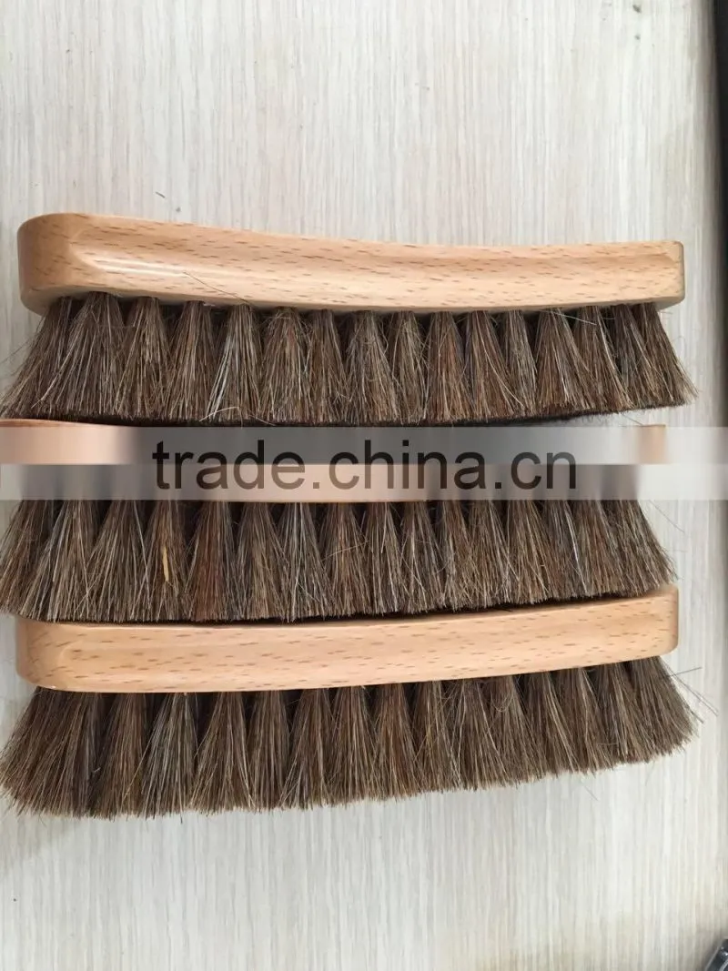 Beech Wooden Base Horse Hair Shoe Brush