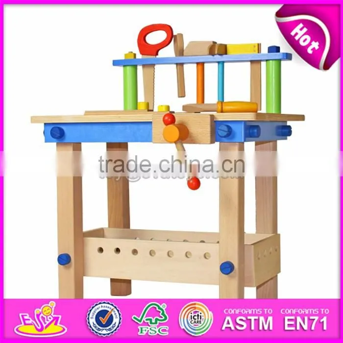Best educational assemble tools wooden toy tool bench for children W03D043