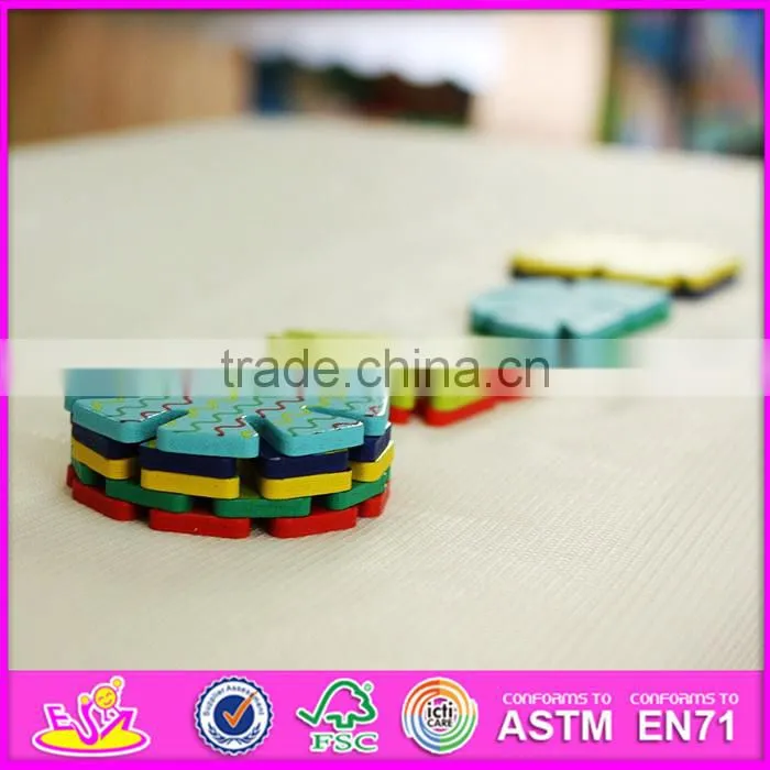 2016 new design baby wooden splicing toy, top fashion kids wooden splicing toy, imaginative children wooden splicing toy W03B054