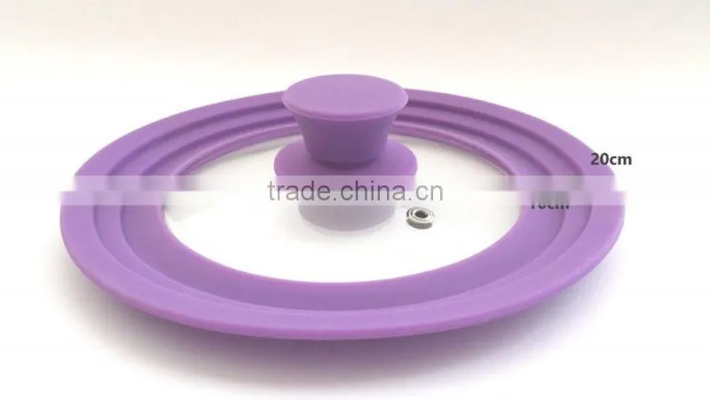 The Large Universal Pot Pan Lid Tempered Glass Cover with Silicone Rim