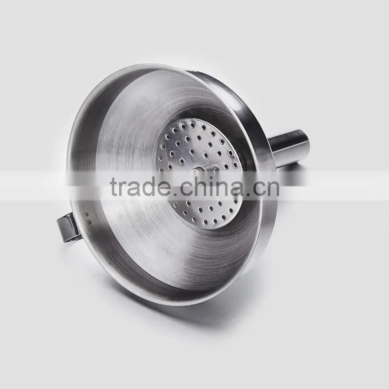 stainless steel funnel with removable strainer /metal funnel in different size