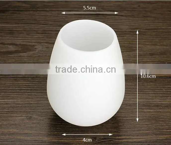 Custom LOGO Wine Cup Food Grade Unbreakable Stemless Cup Cheap Colored Silicone Wine Glasses For Outside Parties