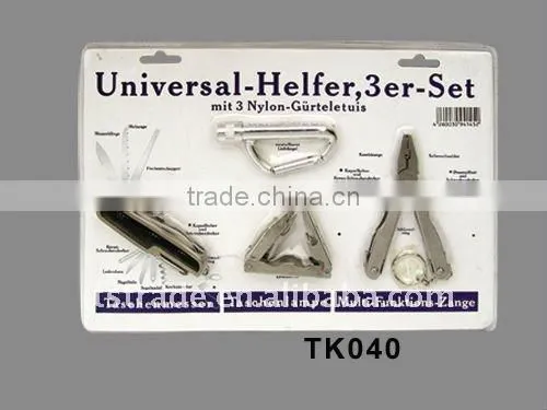 2014 Hardware multi function stainless steel plier hand tools with blister card TK046