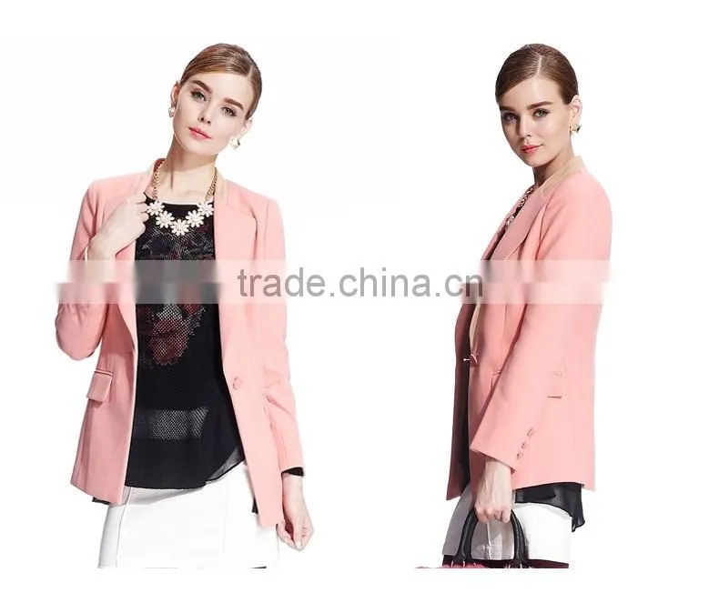 Leisure, Show Thin, Long Sleeve Short Coat Ladies Suit
