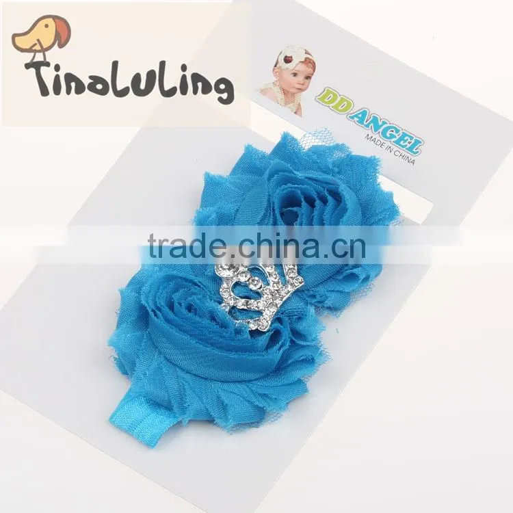 wholesale hair accessories Imperial crown flower baby elastic headband rose fashion accessory