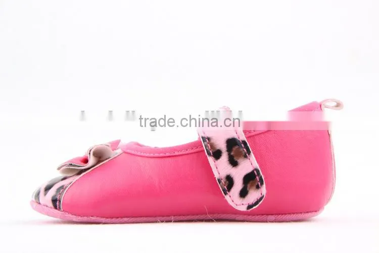 2014 fashion new arrival baby girls leopard leather shoe brand new baby girls leather shoes