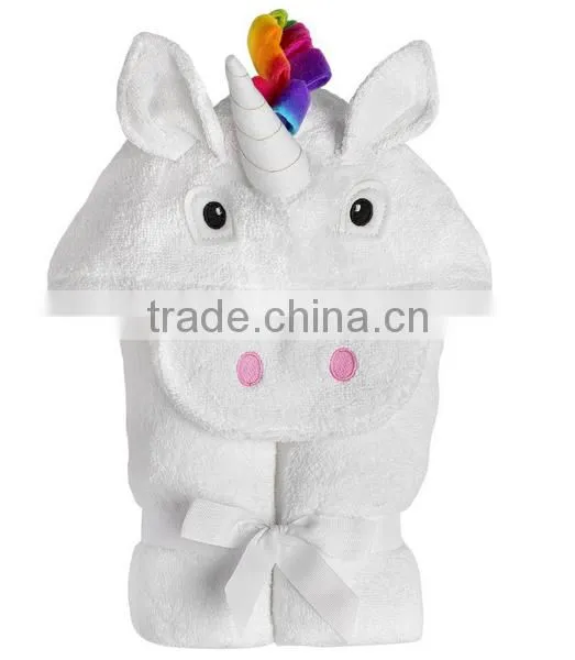 Custom animal design baby hooded towel poncho