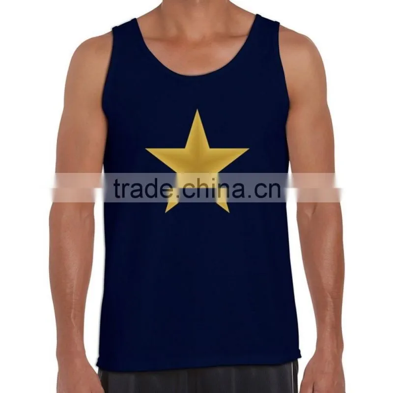 Custom printing cotton spandex sleeveless sports A-shirt