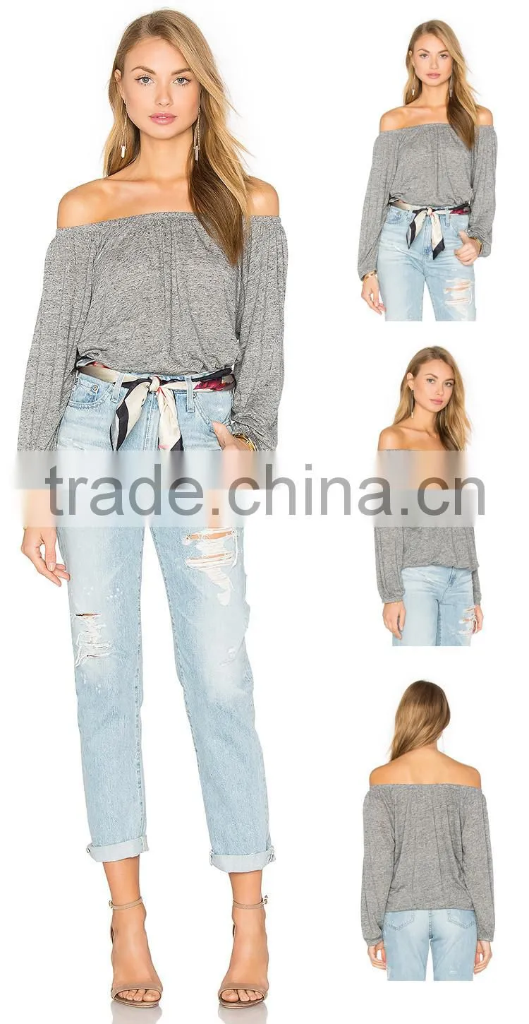 Latest Wholesale Fashion Lady Long Shirt Design
