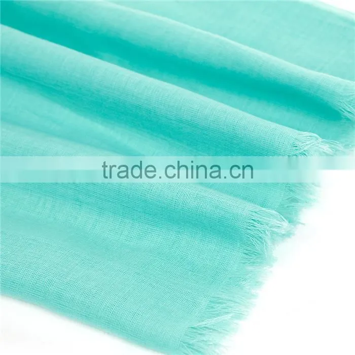 Cotton Polyester Blend Scarves & Wraps Rectangle Mint Green Scarf Made In China