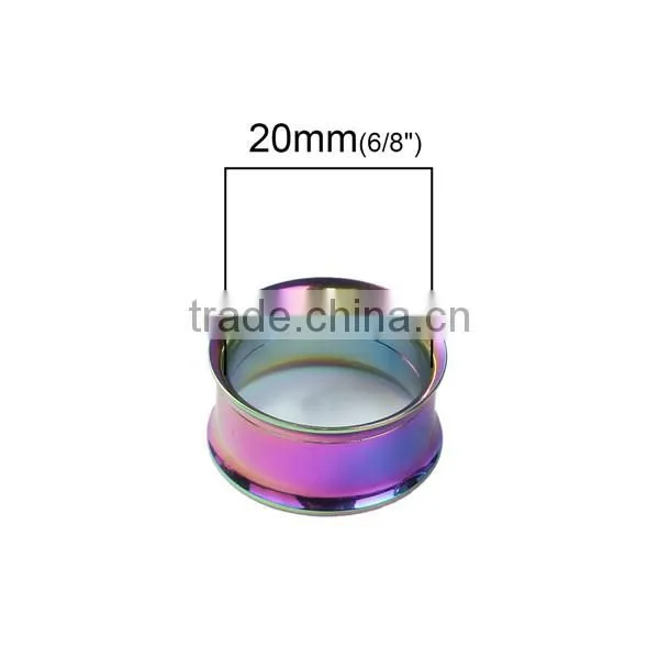 18mm Stainless Steel Ear Stretcher Expander Cylinder Multicolor China Body Jewellery