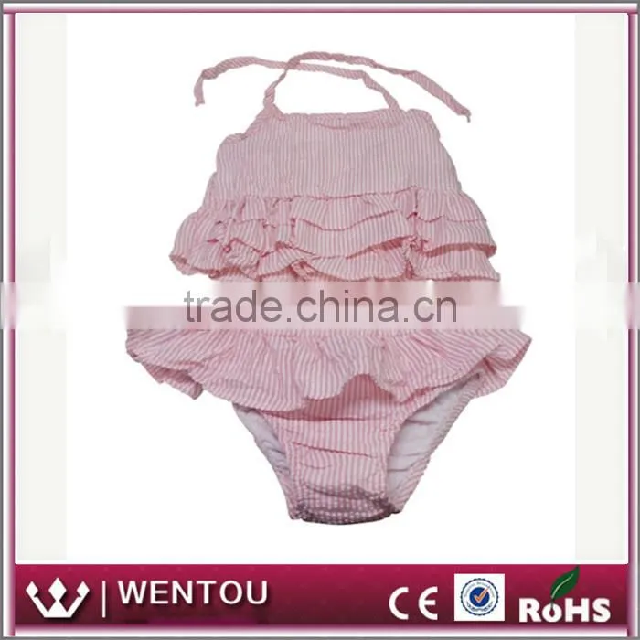 Wholesale 2 Piece Grils Monogrammed Toddler Seersucker Swimsuit Tankini