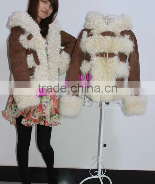 New Collection/Double Face Fur Garment/Sheep Fur Coat With Fur Button/Wholesale And Retail