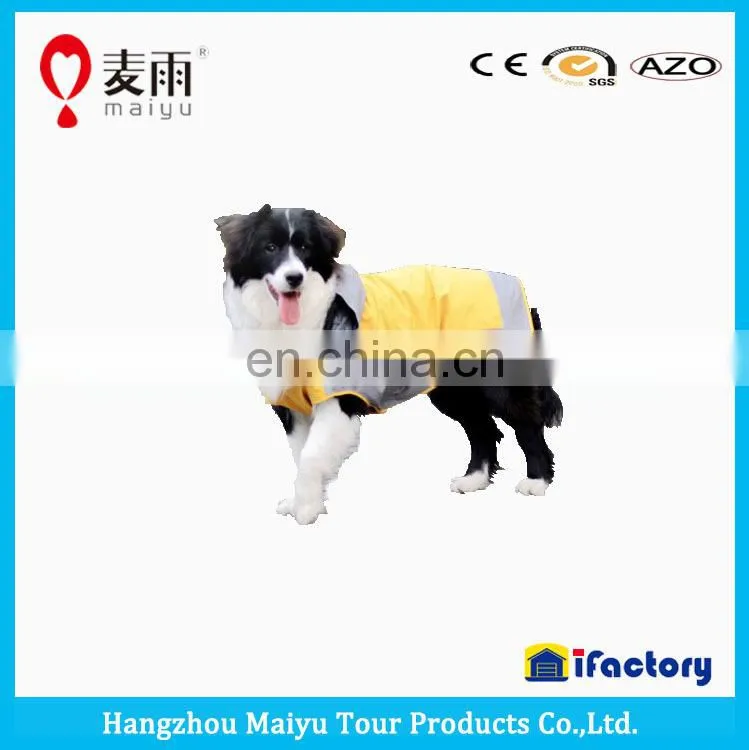 High quality safety pvc dog rain coat with reflective tape