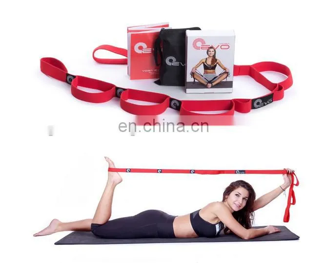 Yoga Workout Elastic Nylon Ballet Stretch Strap Band with 10 Flexible Loops