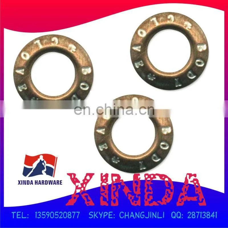 20mm Brass Eyelet, Sank Logo, Plated, Customized Sizes/Colors Accepted, OEM/ODM Orders Welcomed